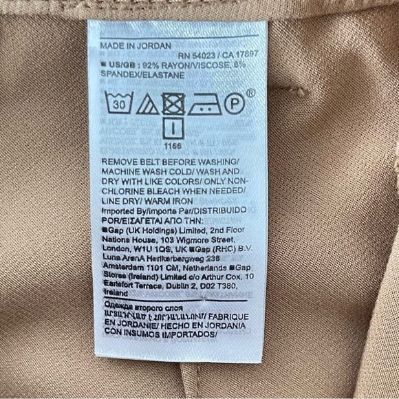 ❌SOLD❌ BANANA Republic SLIM REFINED STRETCH CARGO PANT Cream High waist Tapered - Picture 14 of 16